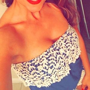 Blue romper tube top